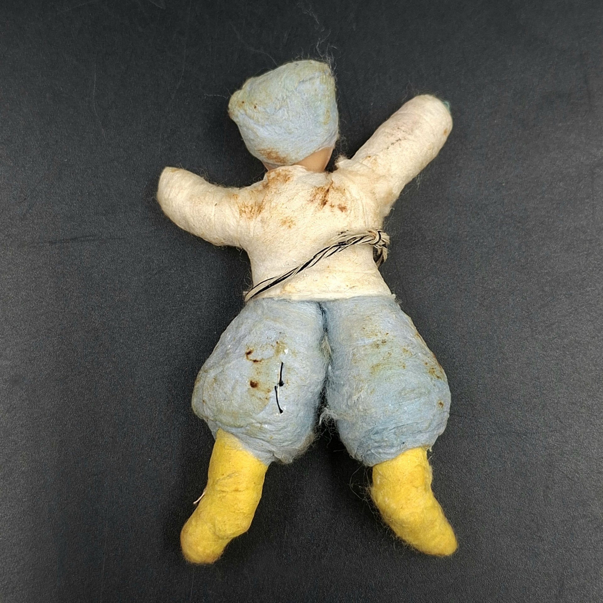 Игрушка ёлочная "Казачок", вата, пластик, роспись, клейстер, СССР, 1960-1980 гг.