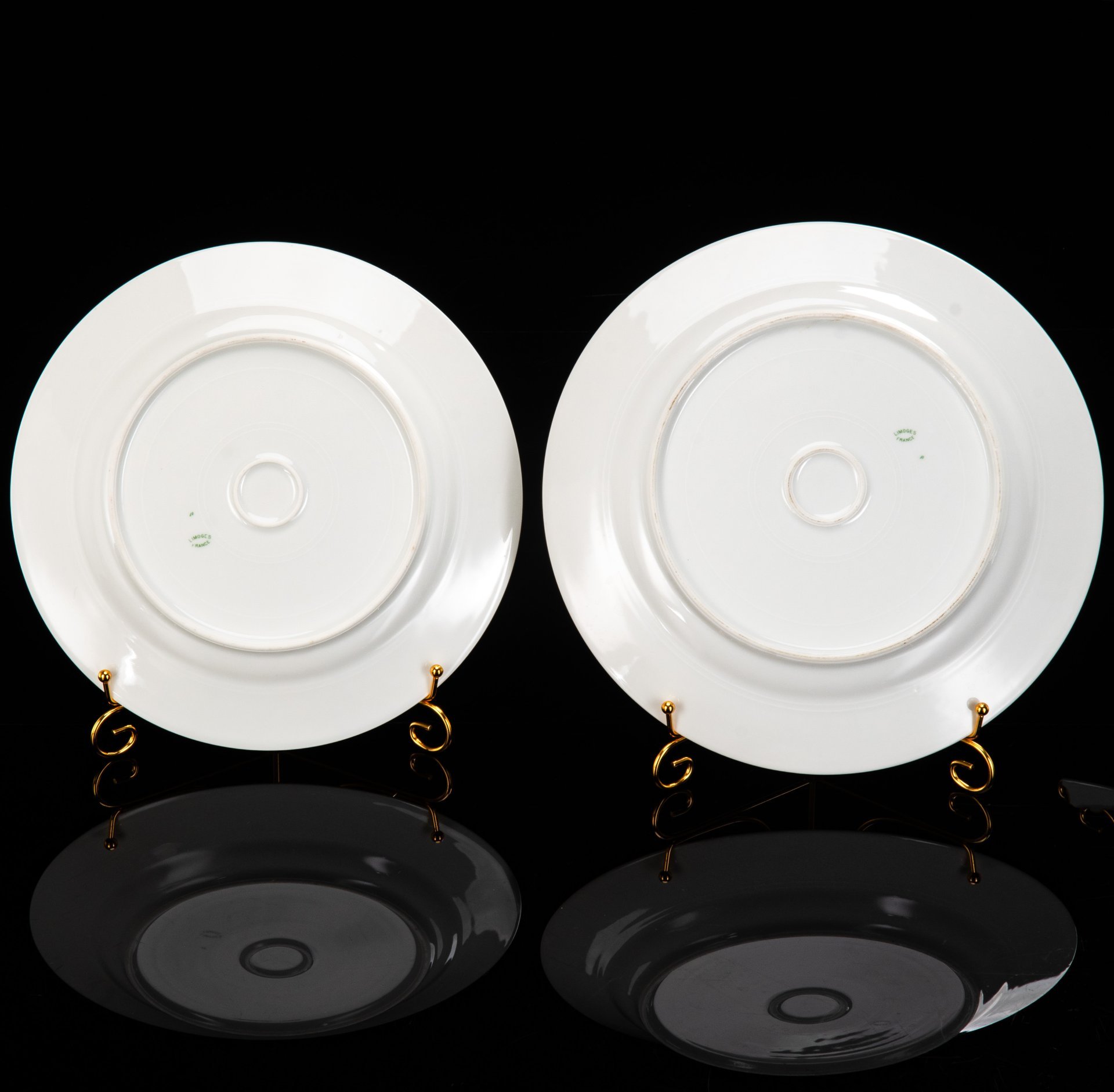 Набор из 2-х блюд круглой формы с цветочным декором, фарфор, деколь, Limoges, Франция, 1930-1950 гг.