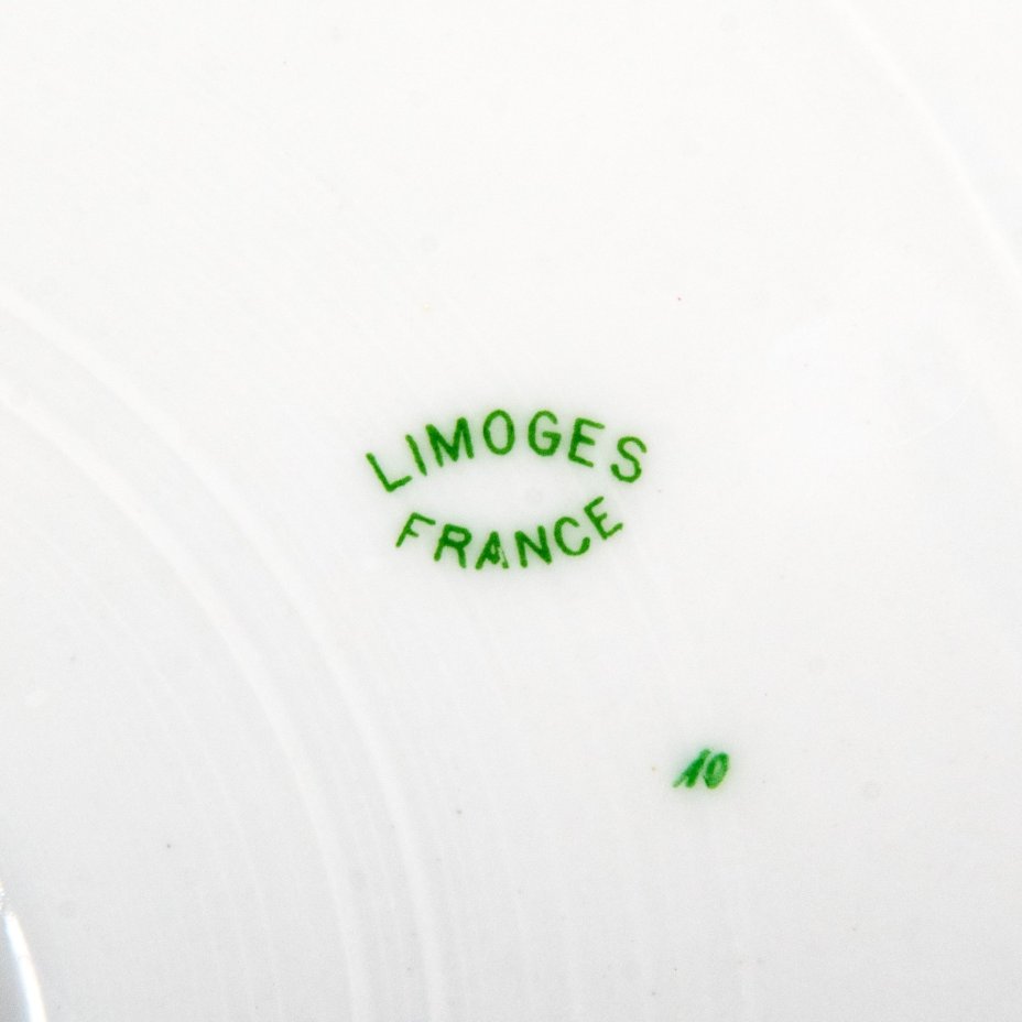 Набор из 2-х блюд круглой формы с цветочным декором, фарфор, деколь, Limoges, Франция, 1930-1950 гг.