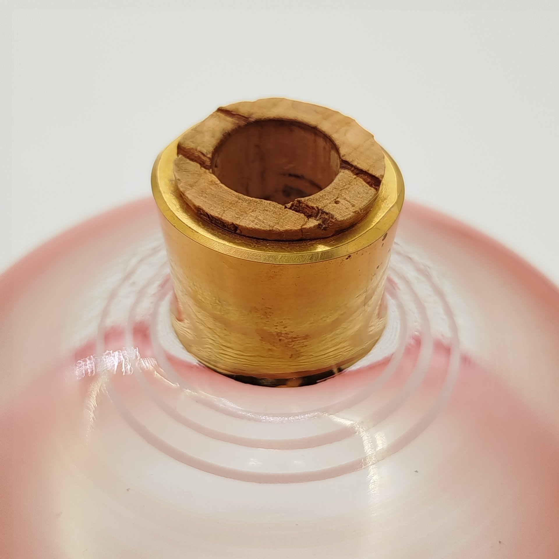 Набор из штофа и 6-ти стопок, украшенных линейным декором, стекло, роспись, золочение, СССР, 1970-1990 гг.