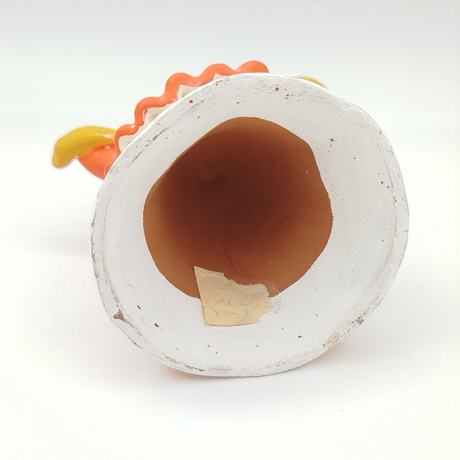 Статуэтка (игрушка) "Барыня с коромыслом", глина, роспись, Дымковская игрушка, СССР, 1970-1990 гг.