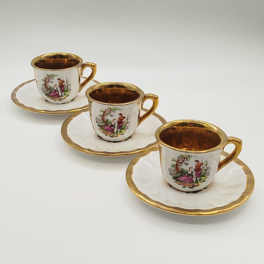 Набор из 3-х кофейных пар "Пастушка"