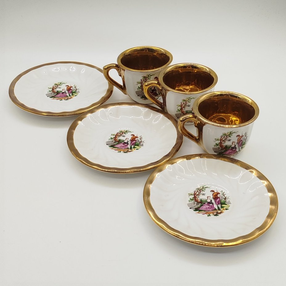 Набор из 3-х кофейных пар "Пастушка"