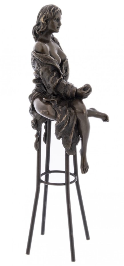 Скульптура "Девушка с яблоком", бронза, скульптор Pierre Collinet, Франция, 1950-1990 гг., Pierre Collinet