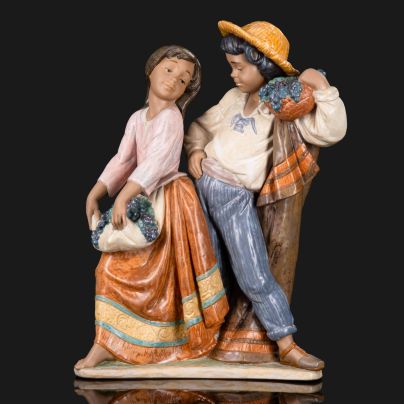 Статуэтка винтажная First Crush (Первая влюбленность), автор Jose Puche, Lladro Gres, керамика, Испания, 1970-1999 гг.