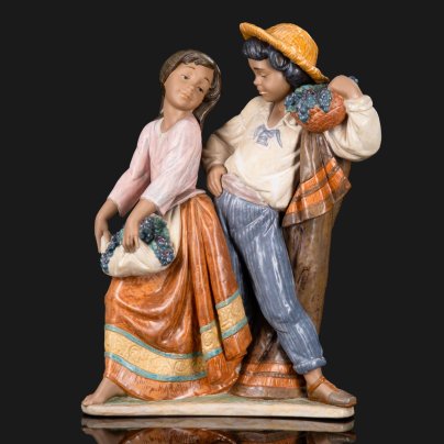 Статуэтка винтажная First Crush (Первая влюбленность), автор Jose Puche, Lladro Gres, керамика, Испания, 1970-1999 гг.