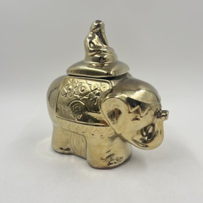 Чайница "Золотой индийский слон", керамика, золочение, Россия, 2000 г.