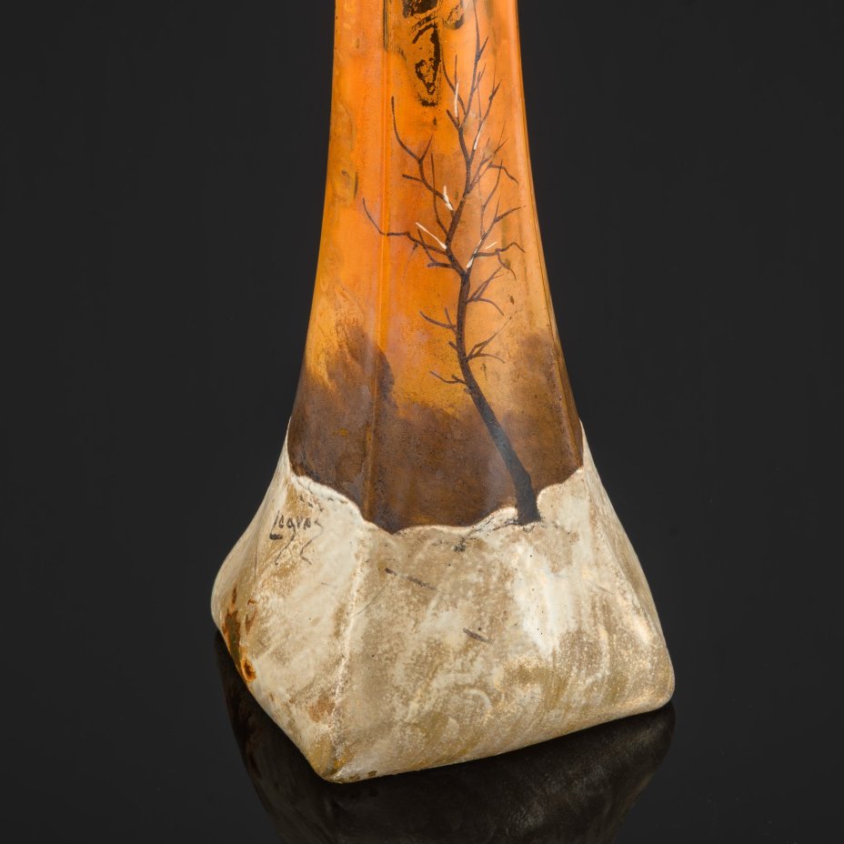 Ваза, украшенная изображением зимнего пейзажа, Legras et C. (?)