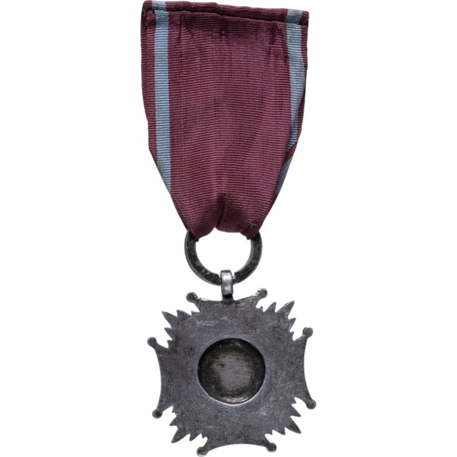 Знак отличия "Крест Заслуги" 2 класса, серебро, эмаль, муаровая лента. Польша (социалистическая), 1940-1980 гг.
