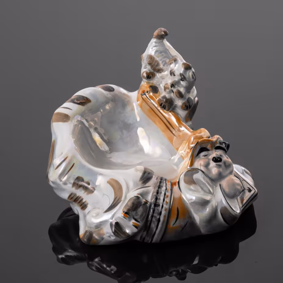 Пепельница "Пепельница Карандаш и Клякса", фарфор, люстр, роспись, Киевский экспериментальный керамико-художественный завод, Украина, 1991-2006 гг., Киевский экспериментальный керамико-художественный завод (КЭКХЗ)