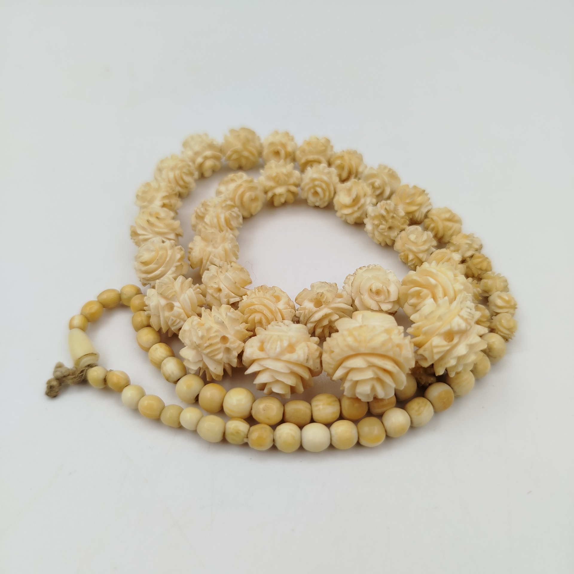 Бусы, кость, резьба, Азия, 1970-1980 гг.