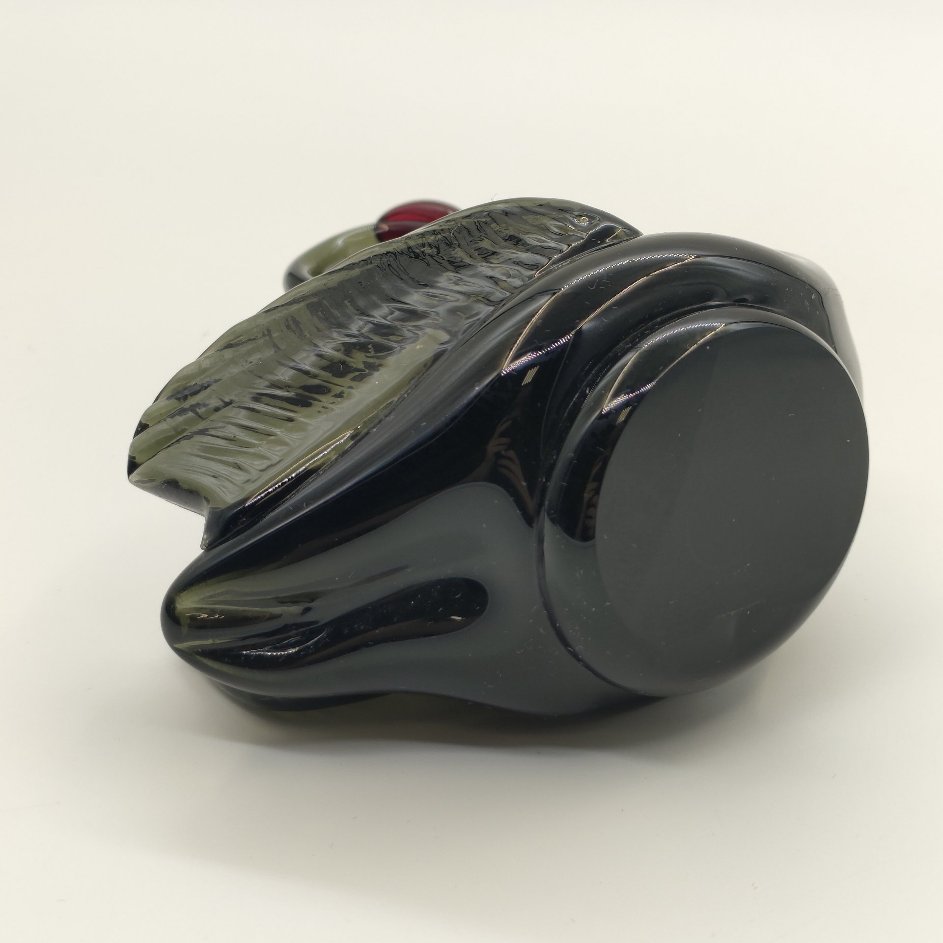 Статуэтка "Чёрный лебедь", цветное стекло, гутная техника, СССР, 1970-1990 гг.