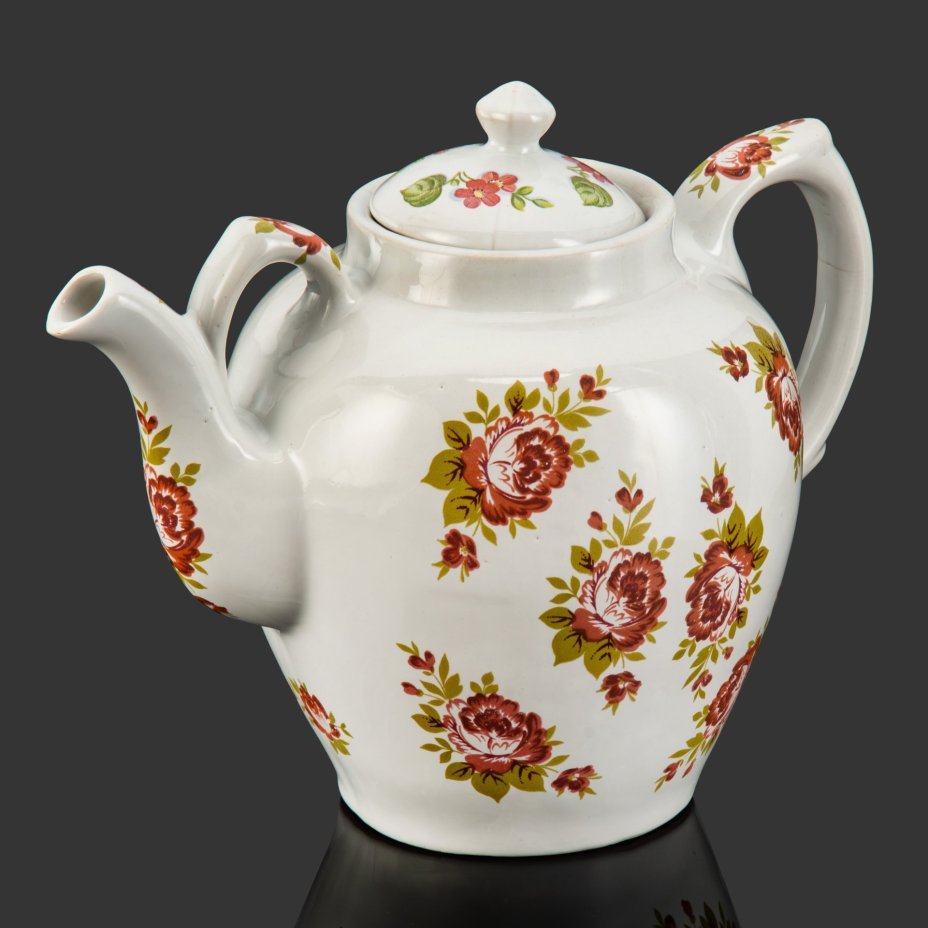 Чайник доливной с декором в виде роз