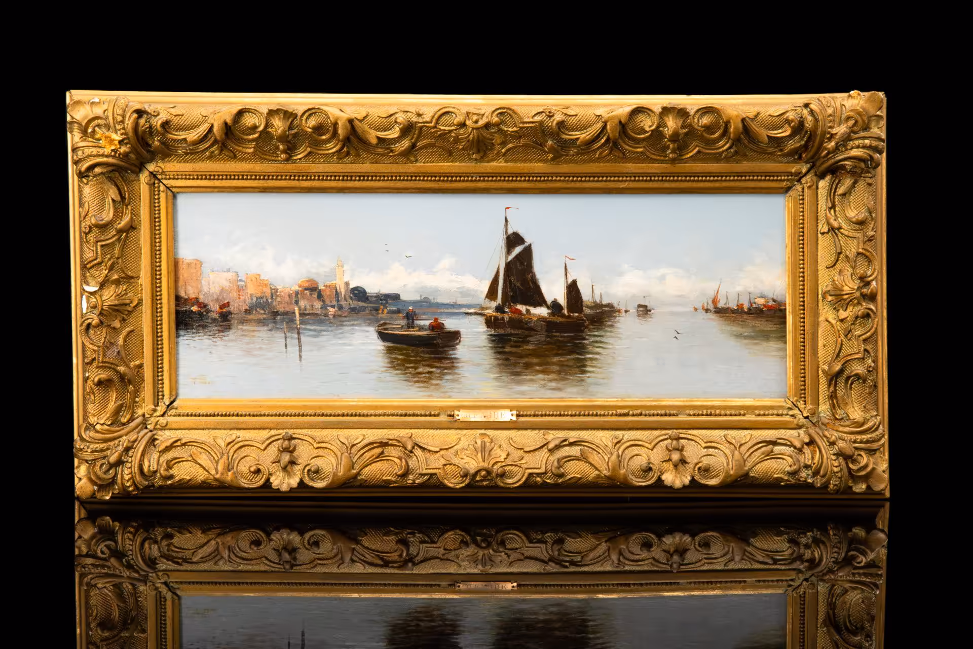 Картина "Пейзаж с парусниками" (название условное), художник Henri Fabre (Анри Фабр, 1880-1950 гг.)