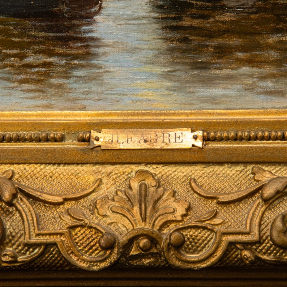 Картина "Пейзаж с парусниками" (название условное), художник Henri Fabre (Анри Фабр, 1880-1950 гг.)
