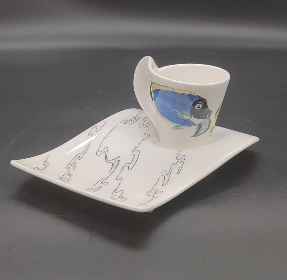 Кофейная пара с изображением рыбки New Wave Caffe, Villeroy & Boch