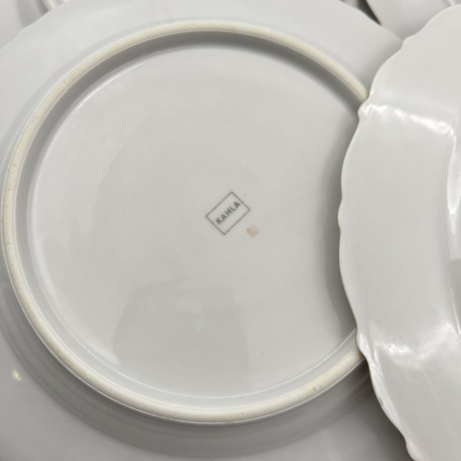 Набор десертных тарелок с цветочным и рельефным декором на 6 персон