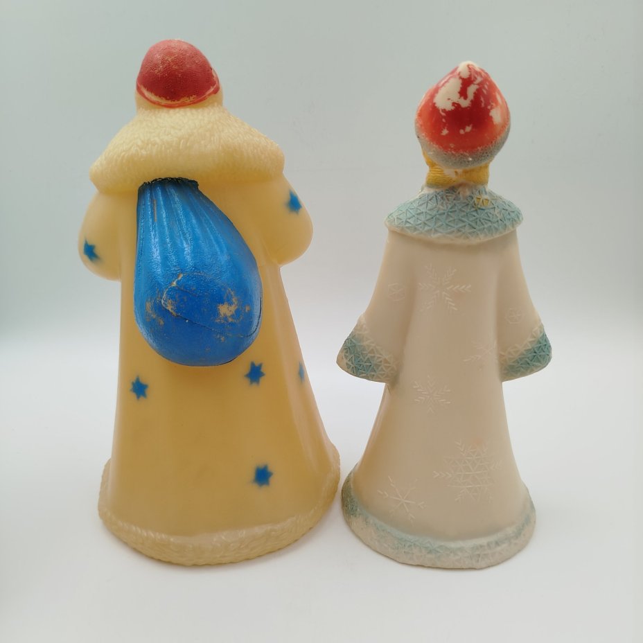 Фигуры под ёлку "Дед Мороз и Снегурочка", надпись на шубе Деда Мороза "1969. Дом Союзов"