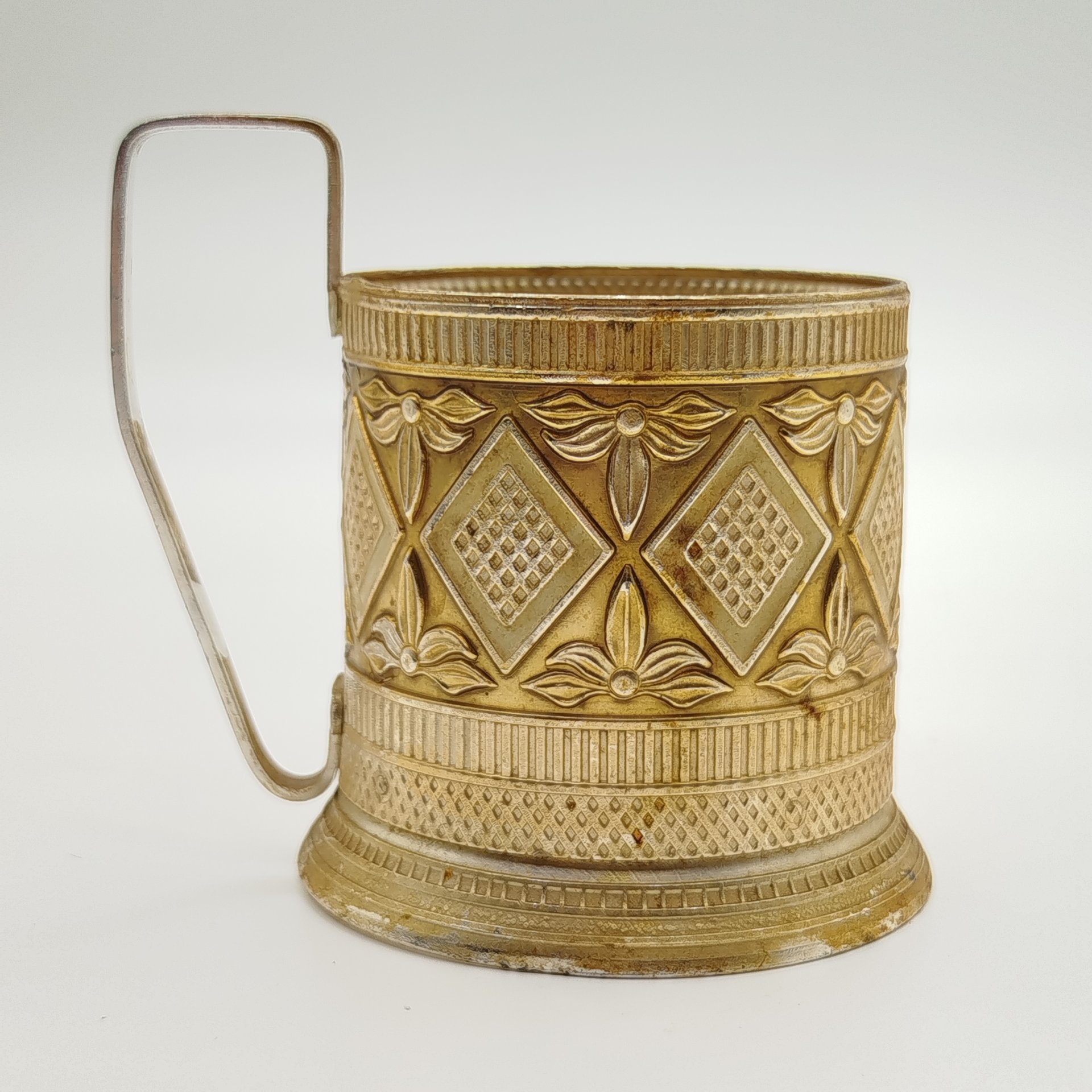 Подстаканник "Ромб", алюминий, Волгоградский опытный завод «Сувенир», СССР, 1970-1980 гг.