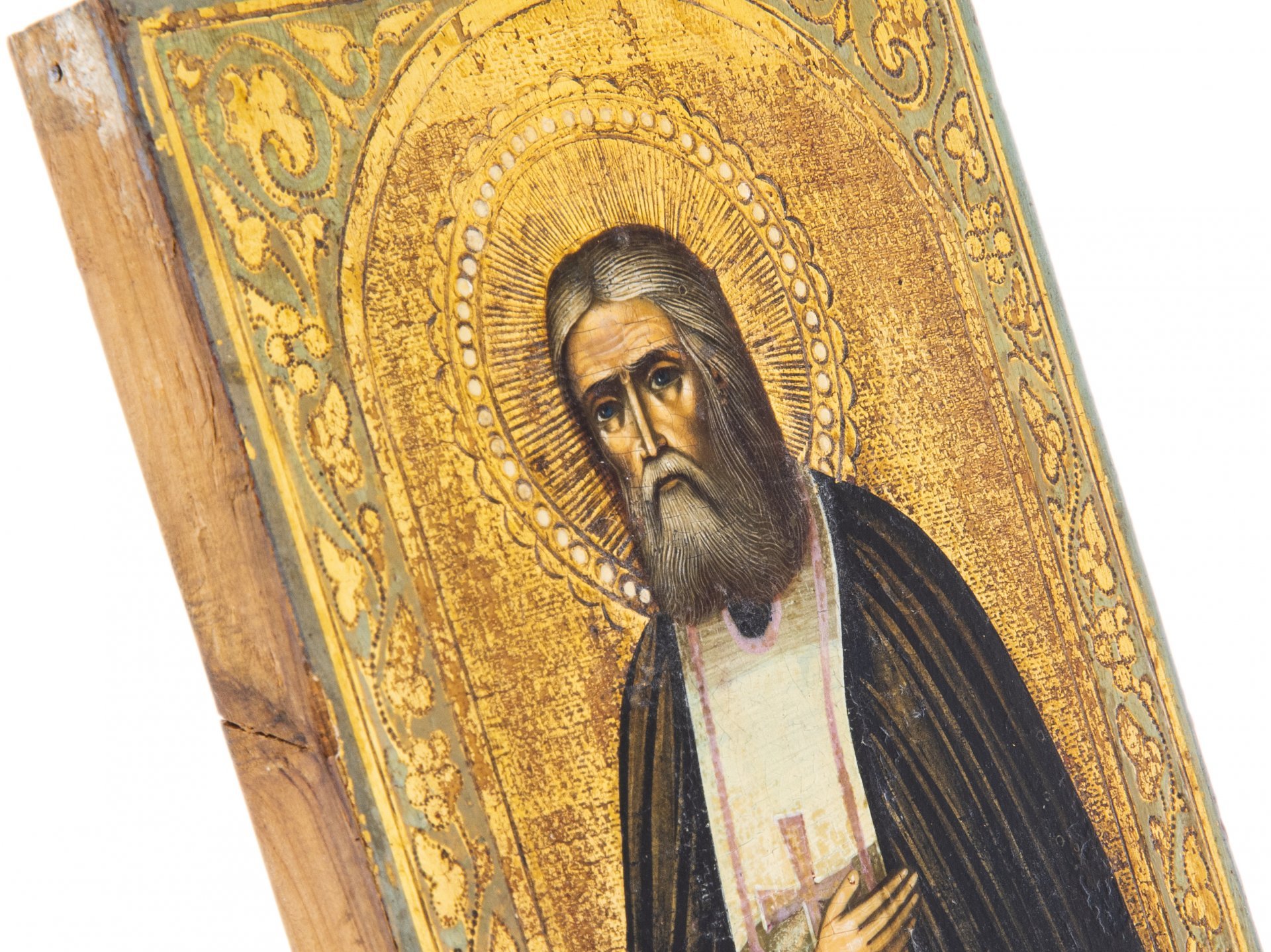 Икона "Преподобный Серафим Саровский", дерево, темпера, Российская Империя, 1870-1917 гг.