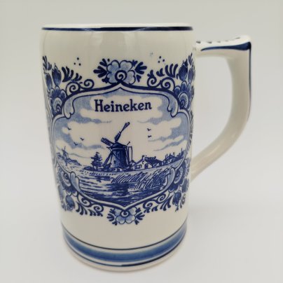 Пивная кружка "Heineken" с голландскими пейзажами в медальонах, Delfts Blauw