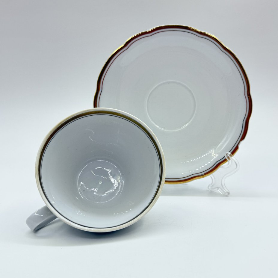 Чайная пара с золоченым краем, фарфор, золочение, Kahla, ГДР, 1968-1987 гг.