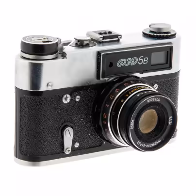Фотоаппарат "ФЭД 5В", объектив Индустар-61Л/Д, в оригинальном кофре,  Харьковское производственное машиностроительное объединение, СССР, 1975-1991 гг.