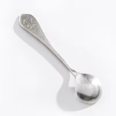 Миниатюрная ложка для соли с монограммой "MB", серебро 800 пр., Австрия, 1872-1922 гг.