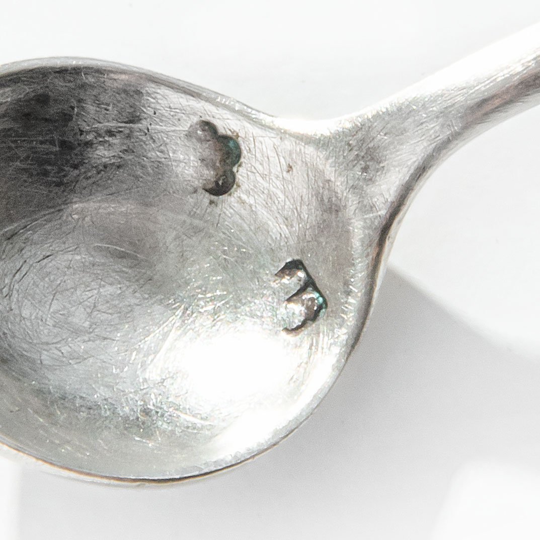 Миниатюрная ложка для соли с монограммой "MB", серебро 800 пр., Австрия, 1872-1922 гг.