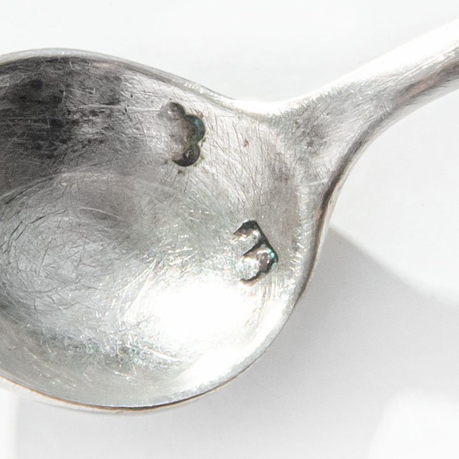 Миниатюрная ложка для соли с монограммой "MB", серебро 800 пр., Австрия, 1872-1922 гг.