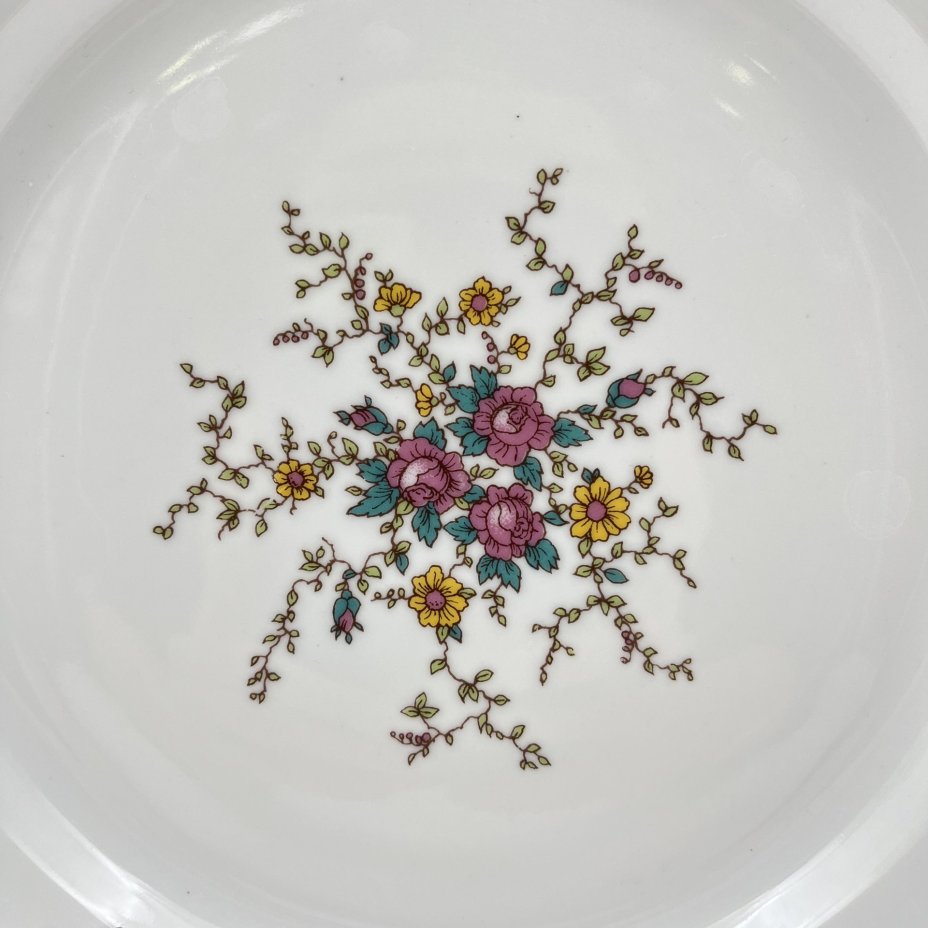 Блюдо с цветочным декором, фарфор, деколь, золочение, Bohemia (Neurohlau), Чехословакия, 1970-1990 гг.