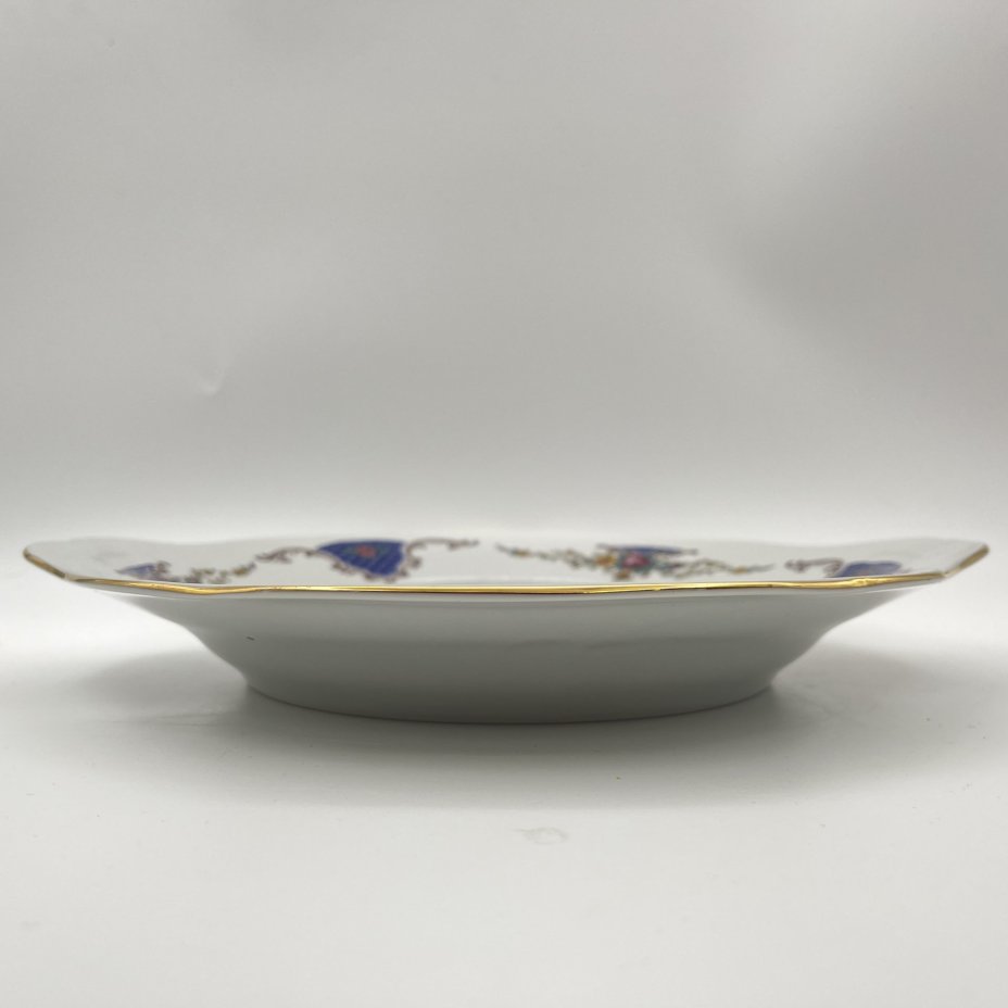 Блюдо с цветочным декором, фарфор, деколь, золочение, Bohemia (Neurohlau), Чехословакия, 1970-1990 гг.