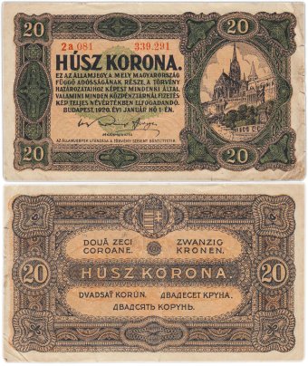 Австро-Венгрия 20 крон 1920 года