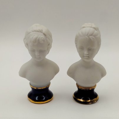 Парные миниатюрные бюсты "Александр и Луиза Броньяр" по мотивам произведения Жана Антуана Гудона