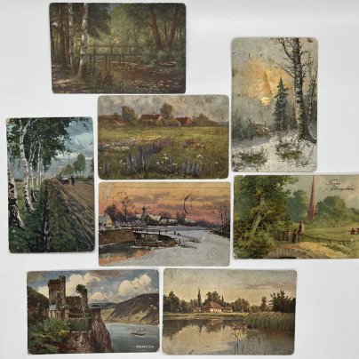 Набор из восьми открыток с изображением различных пейзажей