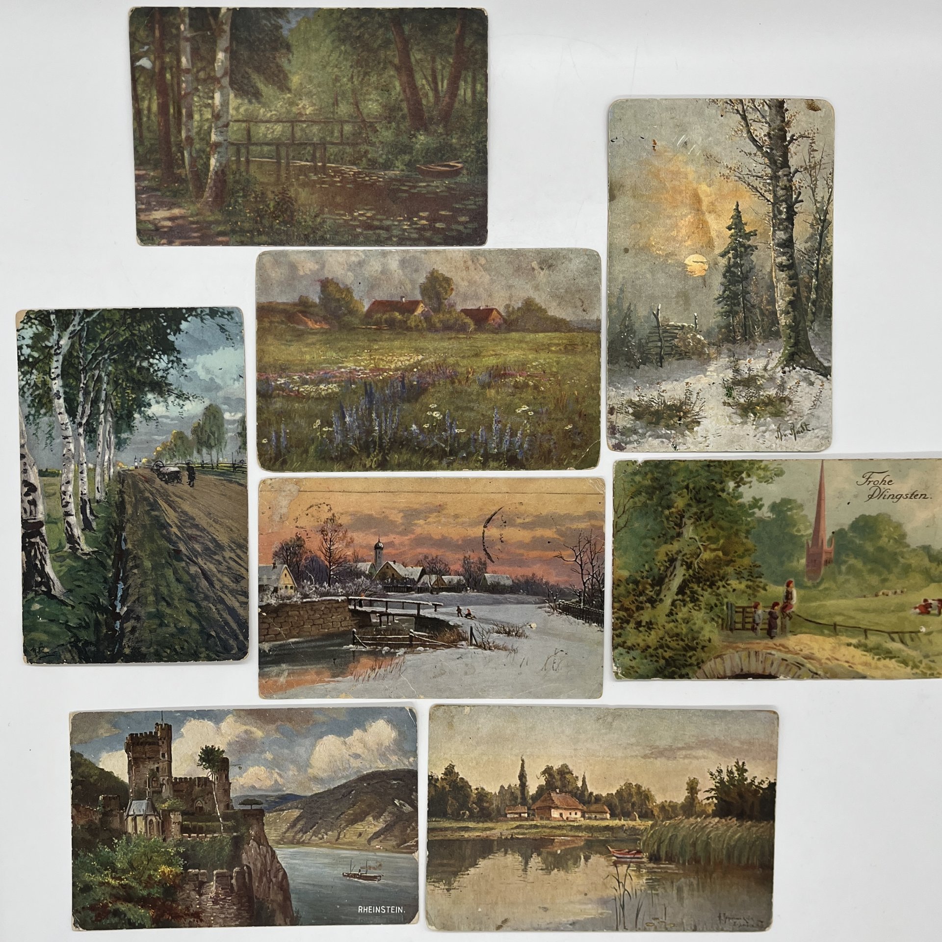 Набор из восьми открыток с изображением различных пейзажей
