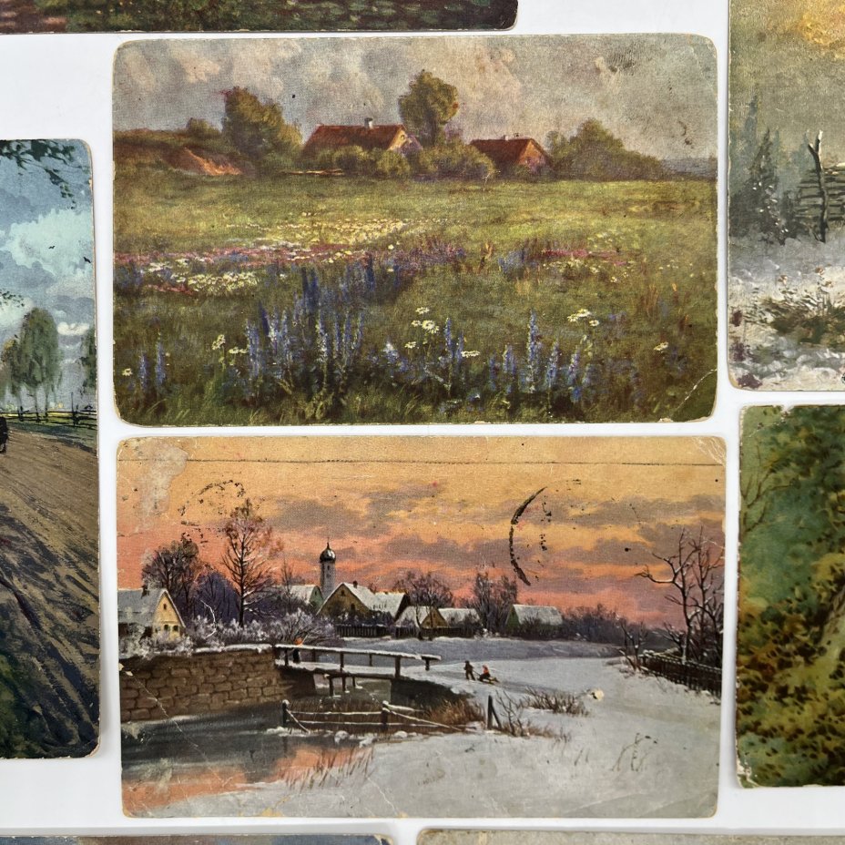 Набор из восьми открыток с изображением различных пейзажей