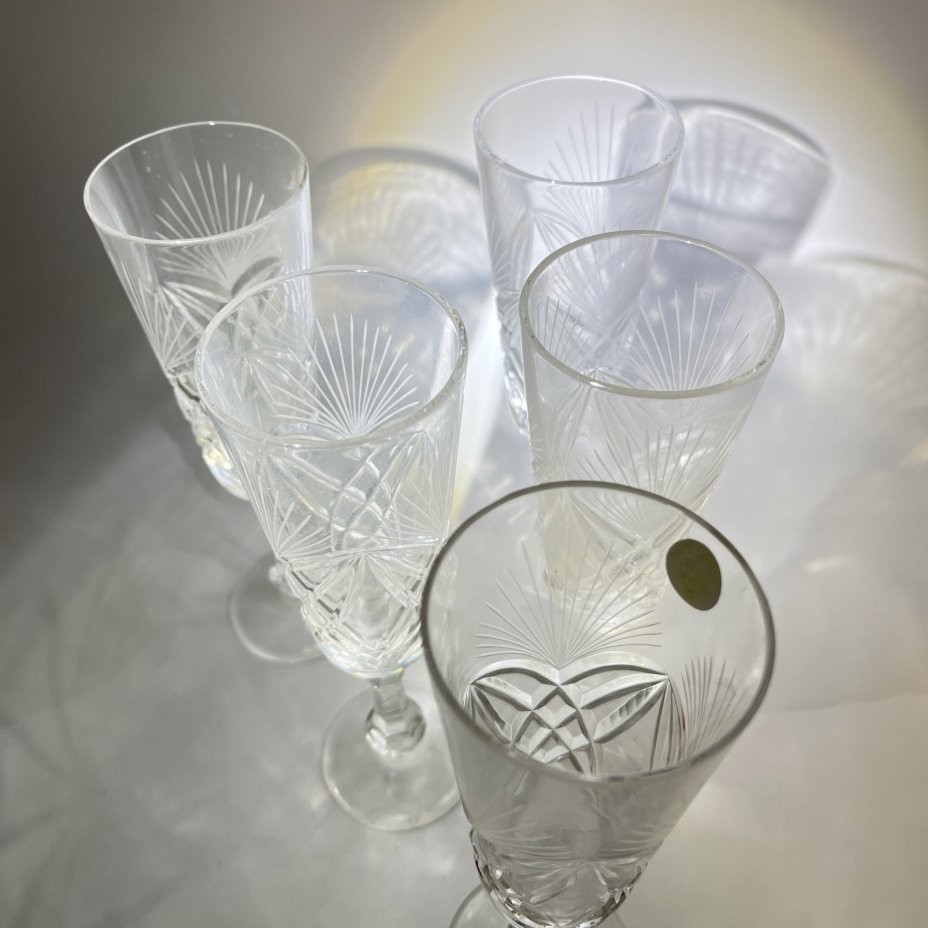 Набор из 5 бокалов с резным геометрическим декором