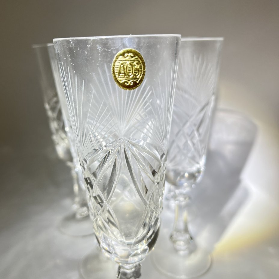 Набор из 5 бокалов с резным геометрическим декором