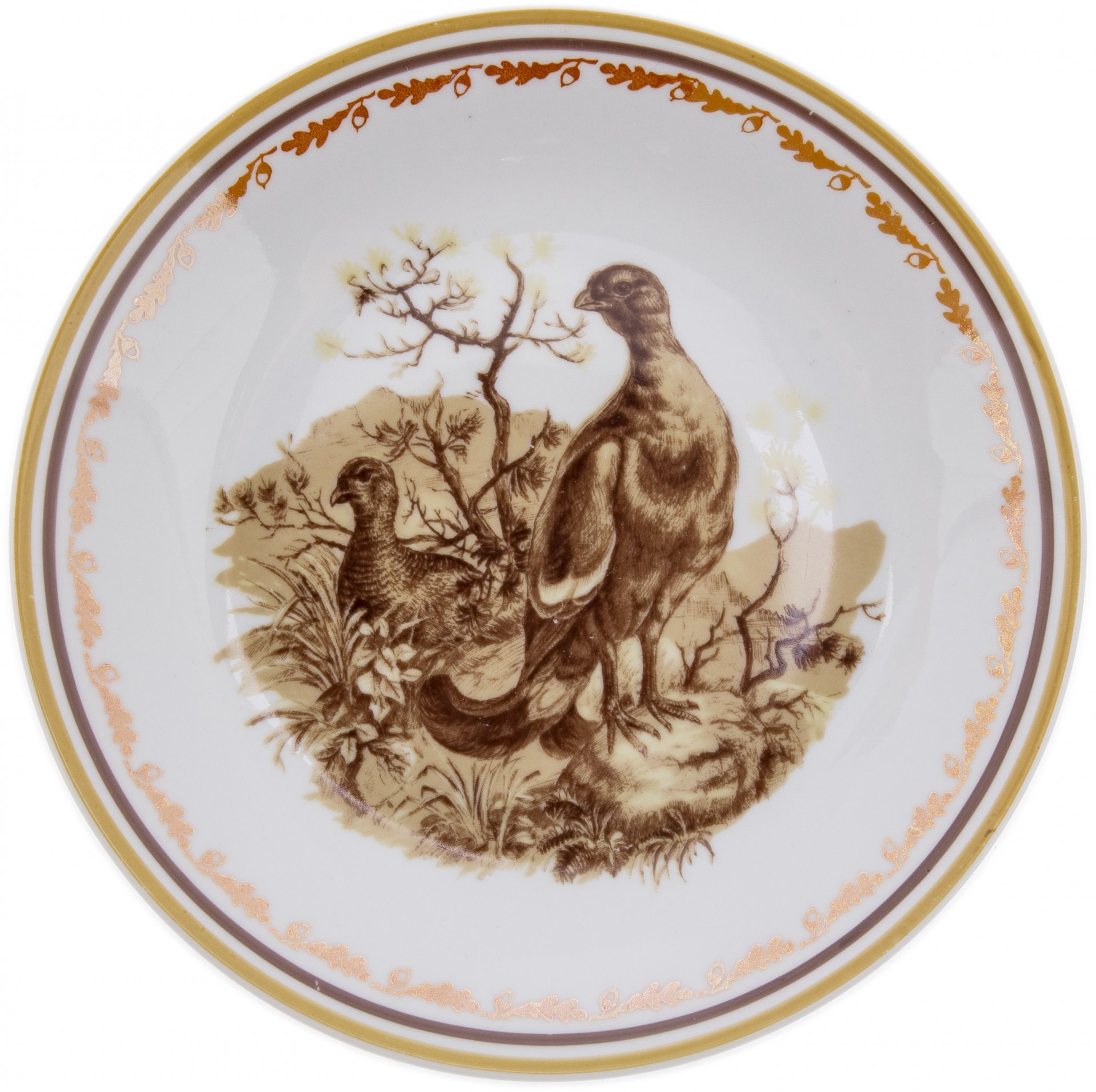 Тройка чайная со сценами охоты, фарфор, деколь, фабрика "Lichte", ГДР, 1960-1970 гг., Lichte Porzellan (Лихте)