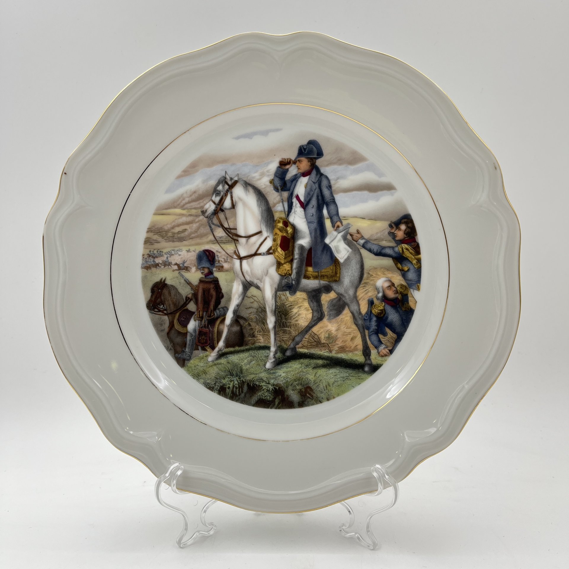 Тарелка декоративная, украшенная изображением Наполеона Бонопарта, фарфор, деколь, золочение, Schirnding Bavaria, Германия, 1974-1989 гг.