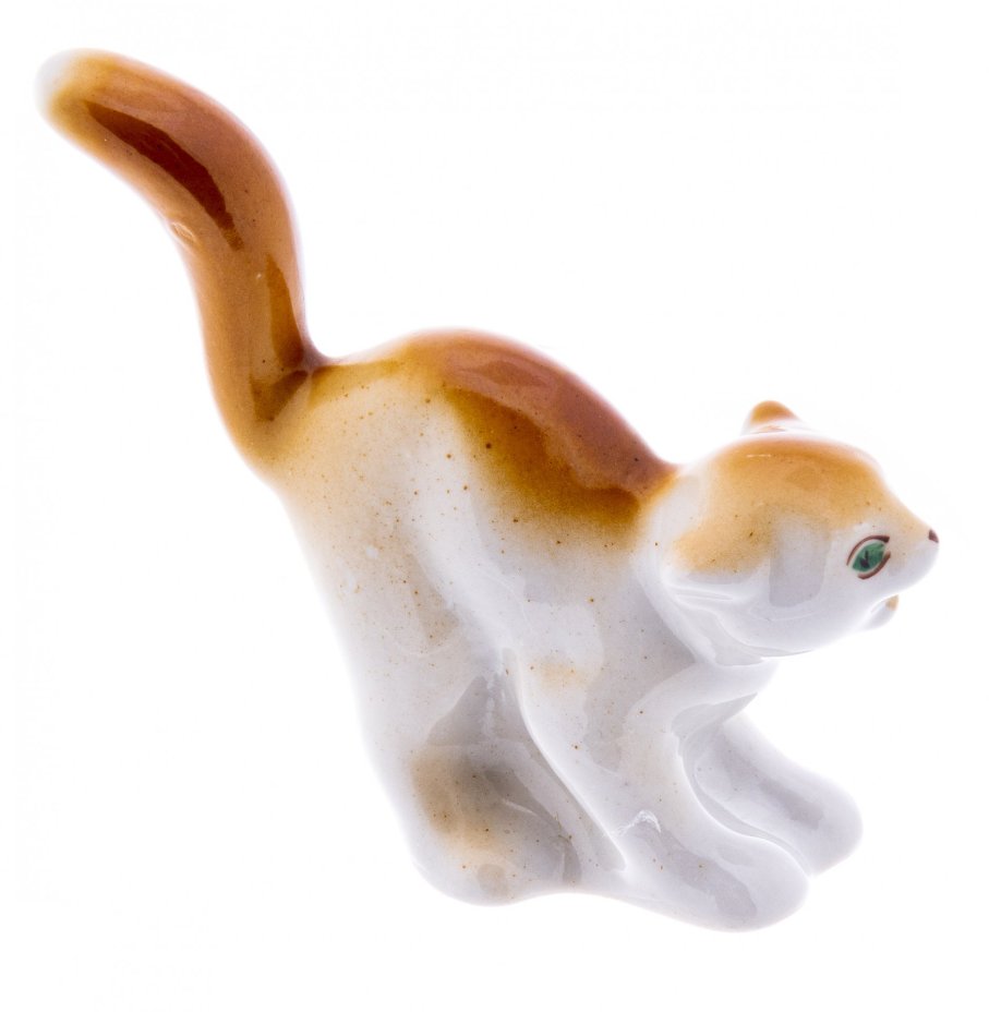 Статуэтка "Кошка", фарфор, Полонский фарфоровый завод, СССР, 1973-1991 гг., Полонский фарфоровый завод