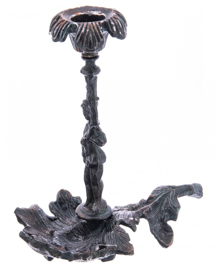 Подсвечник в виде листа с фигурой, силумин, СССР, 1960-1990, гг.