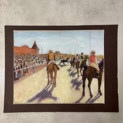 Графическая работа в паспарту "Парад", автор Эдгар Дега, копиист Жорж Фирсов, бумага, пастель, Российская Федерация, 2025 г.