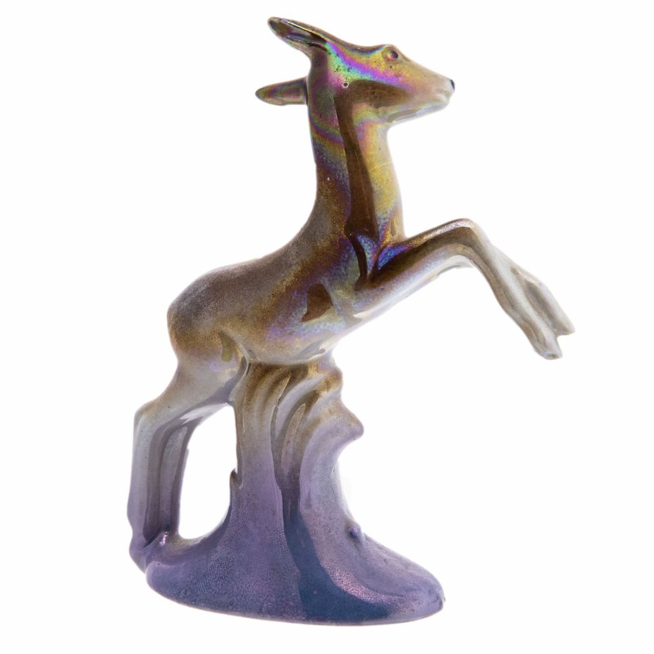 Статуэтка "Косуля", фарфор, аэрография, люстр, Германия, 1950-1970 гг.
