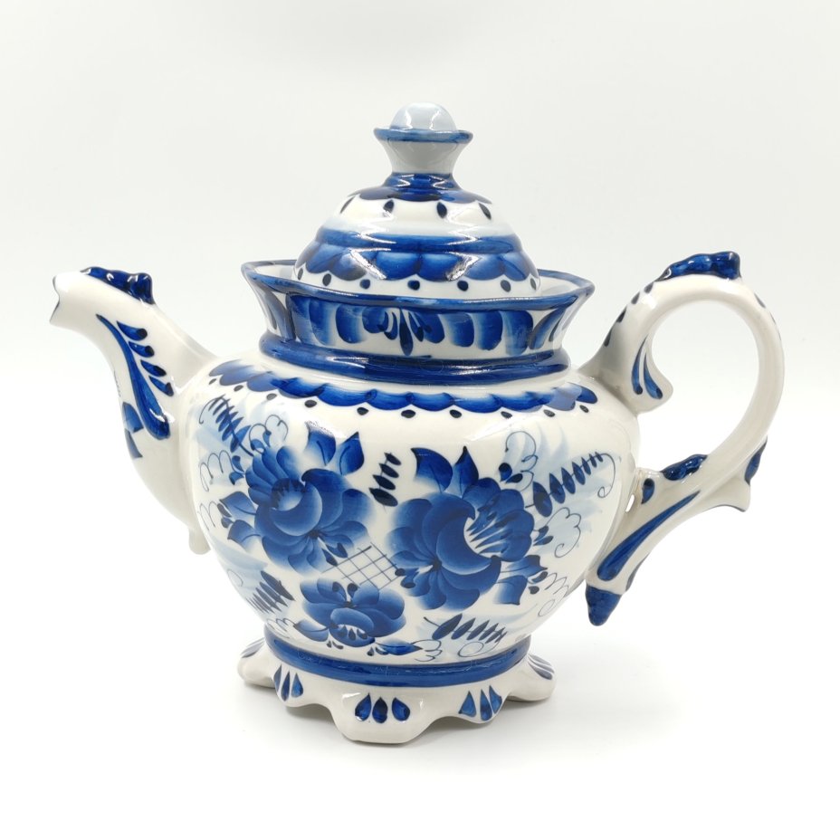 Чайник заварочный с цветочным декором, исп. Волкова, Гжель