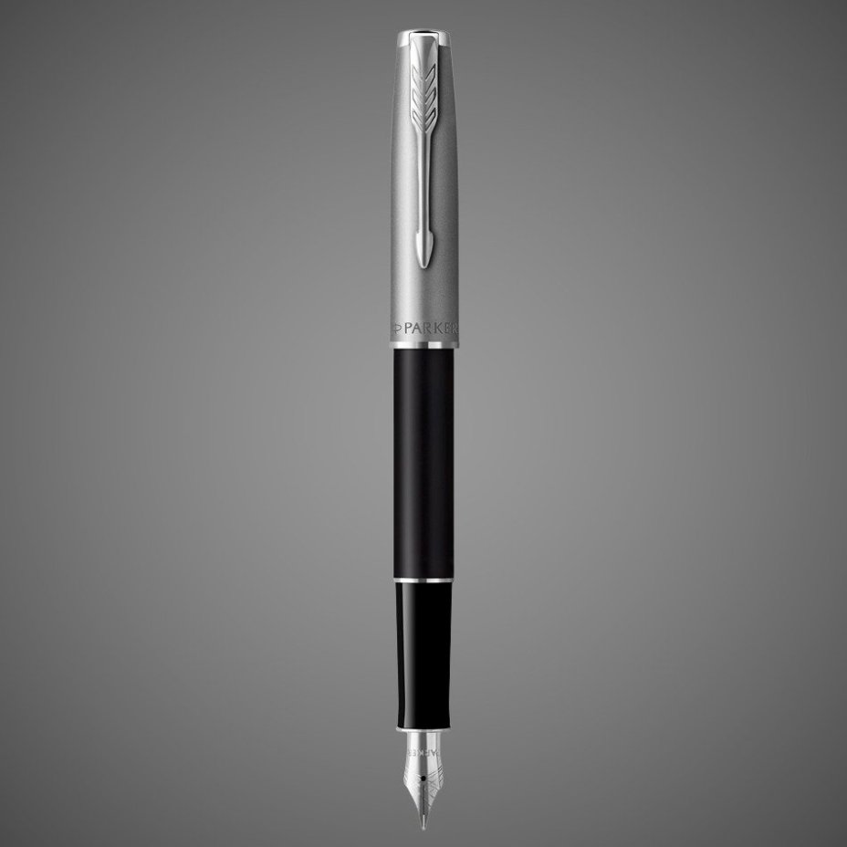 Перьевая ручка Parker Sonnet Entry Point Black Steel CT, перо: F, цвет чернил: black, в подарочной упаковке, Металлы: нержавеющая сталь, палладий, пластик