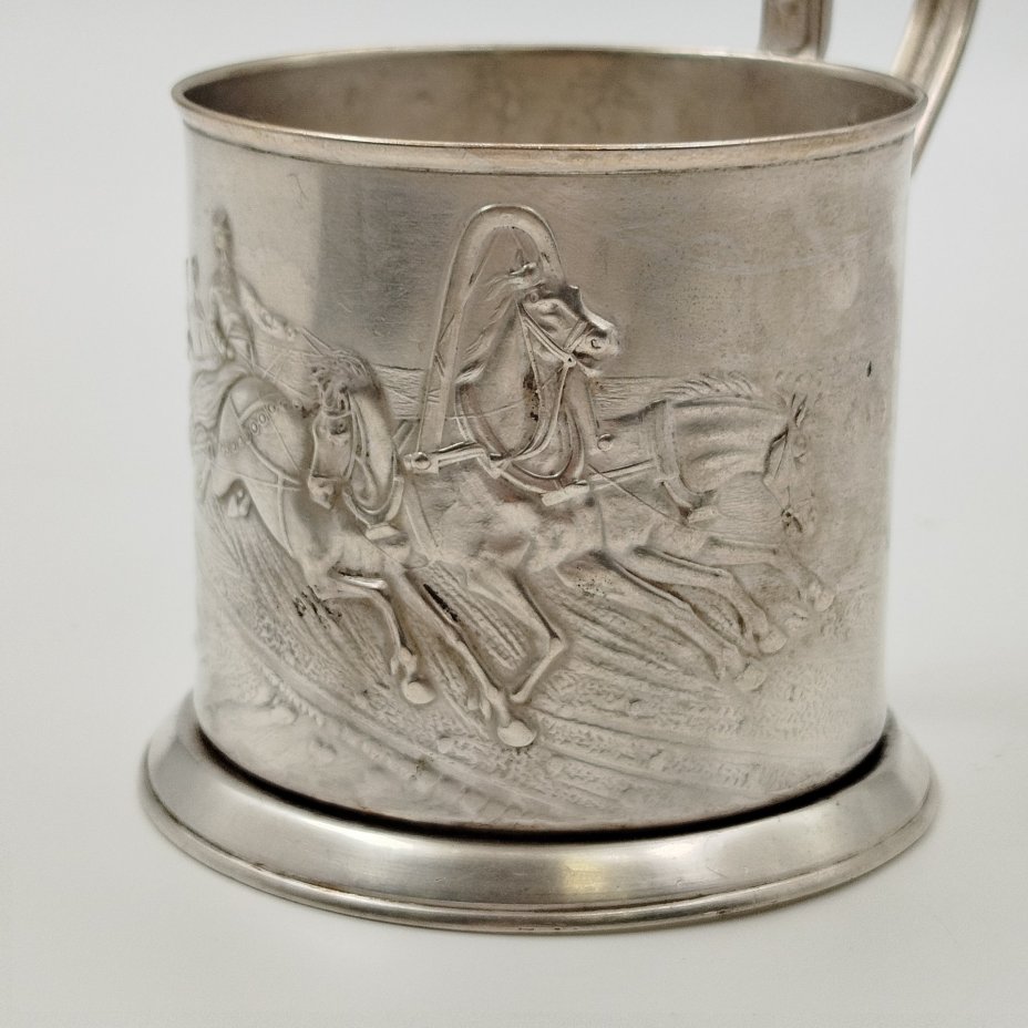 Подстаканник «Зимняя тройка», мельхиор (медь-никель), Мстерский завод художественных изделий «Ювелир», 1960-1990 гг.