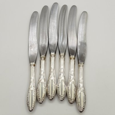 Набор столовых ножей "Пламя" на 6 шт., мНЦ (медь-никель-цинк), СССР, 1970-1990 гг.