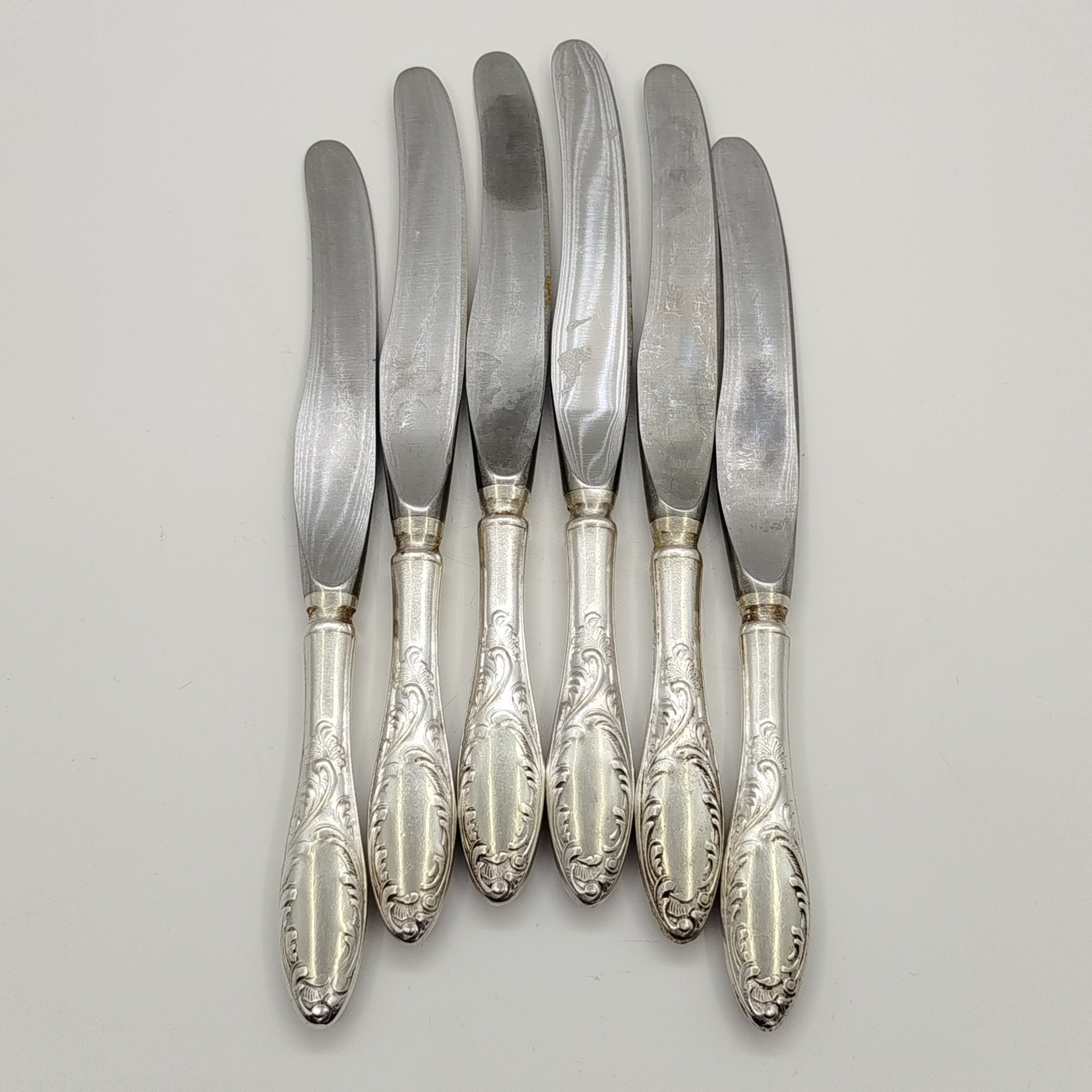 Набор столовых ножей "Пламя" на 6 шт., мНЦ (медь-никель-цинк), СССР, 1970-1990 гг.